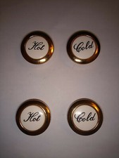 NEWFORM ANTEA "C" COPPIA PASTIGLIE COPRI FORO MANIGLIA HOT  COLD BIANCO ORO