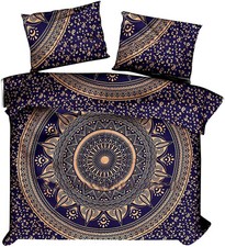 Set copripiumino trapuntato mandala indiano bohemien set piumone queen/twin 