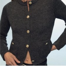 NEW Zara Gray Gold Buttons