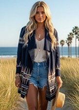 Maglione lungo aperto davanti