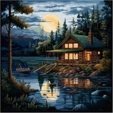 Kit Punto Croce Casa Sul Lago