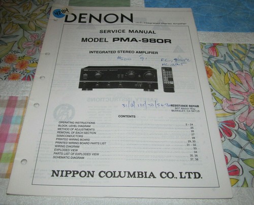 Denon pma 980r manuale - denon,