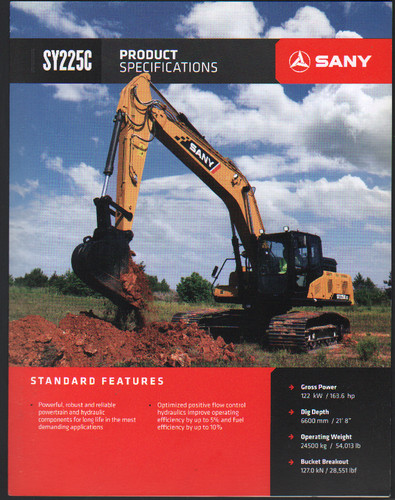 Scheda brochure escavatore