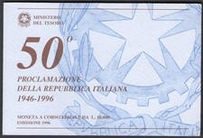 1996 Italia - 10.000 Lire, 50 Repubblica Italiana - FDC