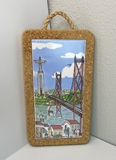 Rustica Lisbona Portogallo piastrelle ceramica dipinte a mano sughero cornice decorazione parete 