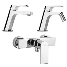 Set Rubinetti Jacuzzi per lavabo e bidet senza scarico serie Twilight e doccia