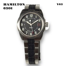 Orologio Uomo Hamilton Khaki Field 6301 Quadrante Nero Quarzo Usato Funzionante #30