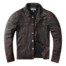 Giacca denim vera pelle di