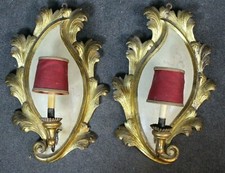 COPPIA DI APPLIQUE LUIGI XV IN LEGNO DORATO E RICCHI DECORI -ITALIA XVIII SEC