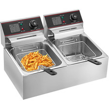 Friggitrice Elettrica Professionale 12L 5000W Con Doppio Cestino Elettrico Doppi