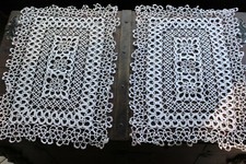 Coppia Centrini  uncinetto pizzo bianco chiacchierino handmade crochet 4