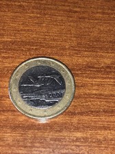 Moneta 1 Euro Finlandia  Cigni Uccelli 2001 Rara Errore di conio