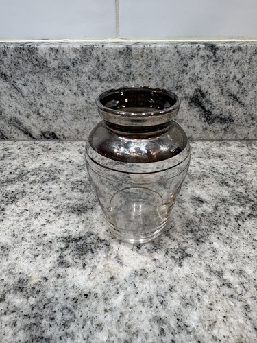 Vaso vetro trasparente bordato