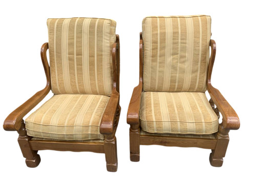 Poltrone noce legno - 2,