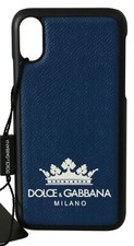Custodia telefono DOLCE & GABBANA pelle blu logo DG Milano iPhone X prezzo consigliato $ 200