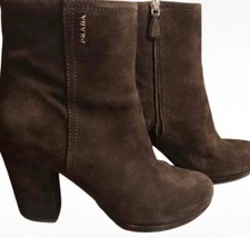 Stivali Prada marroni camoscio tacco largo molto belli Tg.38 come nuovi