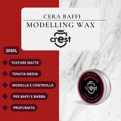Moustache wax crest - crest, baffi