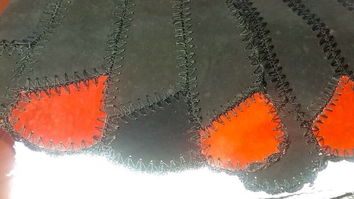 Gonna gilet pelle rosso nero - gilet,