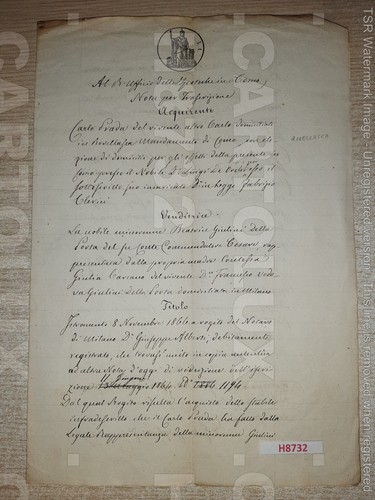 H8732 documento antico 1867 - h8732,