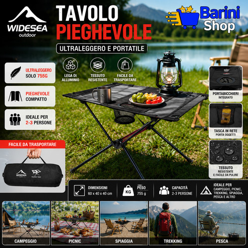 Tavolo campeggio pieghevole - tavolo,