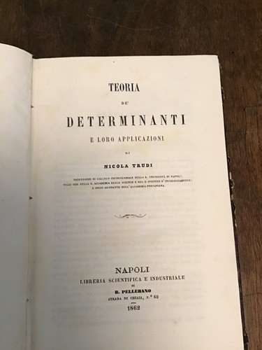 Teoria dei determinanti nicola - teoria,