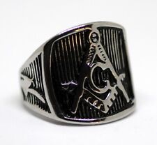 Anello simboli massoneria in acciaio inox diametro interno mm 20