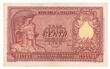 100 LIRE ITALIA ELMATA FIRME  DI CRISTINA DECR 31 - 12 - 1951