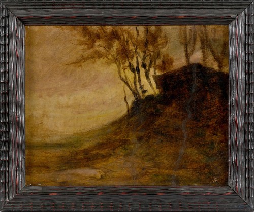 Dipinto olio cartone incollato - olio,