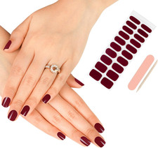 20PCS Strisce per Smalto Gel per Unghie, Rosso Adesivi per Smalto per Unghie Ful