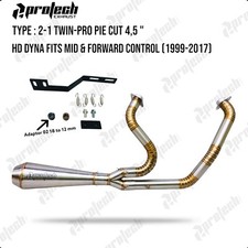 Silenziatore tubi di scarico 2-1 adatto per Harley-Davidson Dyna Wide Glide F...