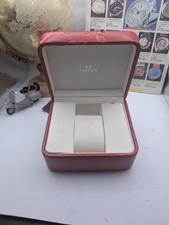 Omega Red Watch Box with White Outer Box – Authentic Vintage Presentation Case