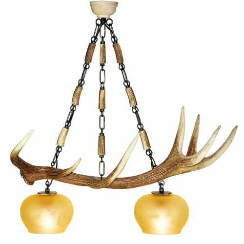 Lampadario con vere - , corna