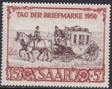 1950 SAAR, carrozza postale # 270, MNH**