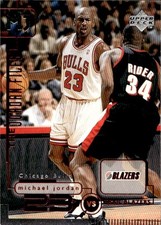 card NBA Basket Michael Jordan #156 UPPER DECK CHICAGO VS RIDER