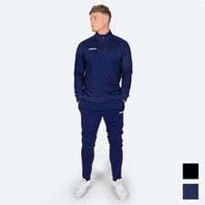 FORZA Set Tuta Da Uomo – Pantaloni & Felpa [Blu Marino/Nero]