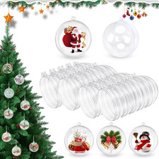 24 Pcs Palline Di Natale Trasparenti, Palla Di Natale Riempibile 6 Cm,Riutilizza