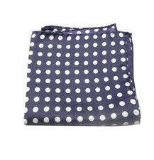 Fazzoletto da taschino uomo blu pochette da giacca a pois grandi bianco panna