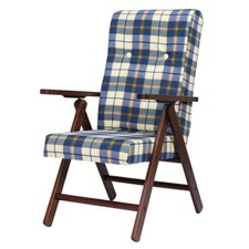 [5 FANTASIE] Poltrona Reclinabile Manuale Molisana in Legno Faggio 4 Posizioni