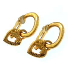 Orecchini Moschino logo oro donna autentici usati A453