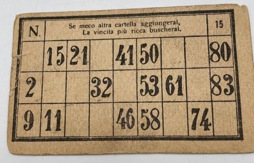 Vecchia cartella tombola - n,