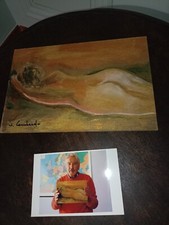 dipinto quadro no olio su tela nudo Salvo lombardo archiviato autentica