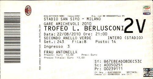 Biglietto stadio trofeo - biglietto,