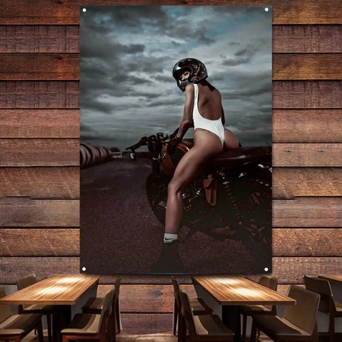 Bandiera poster moto - , ragazza