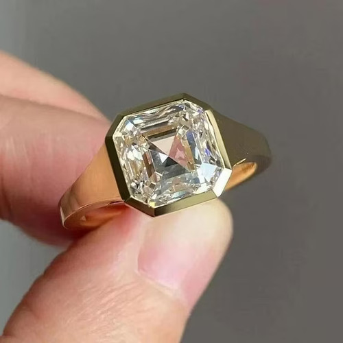 Anello uomo 2ct asscher taglio - 2ct,