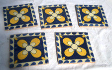 BELLISSIME MATTONELLE/PIASTRELLE MESSICANE FATTE A MANO DECORATE E SMALTATE