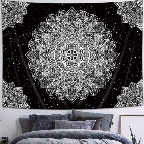 Black and white mandala - black,