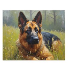 Maestoso pastore tedesco in prato verde: un puzzle 500 pezzi arte natura e cane