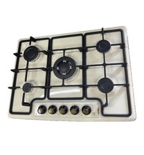 Piano Cottura 5 Fuochi 70 cm Da Incasso Valvolato Gas Metano Gpl Beige Ghisa