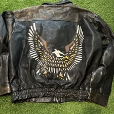Vintage Leather Eagle Jacket Harley Look-a-like Bomber Jacket