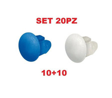 Kit 20 pezzi Bottoni fissaggio targa portatarga per Auto Moto LAMPA BLU BIANCHI